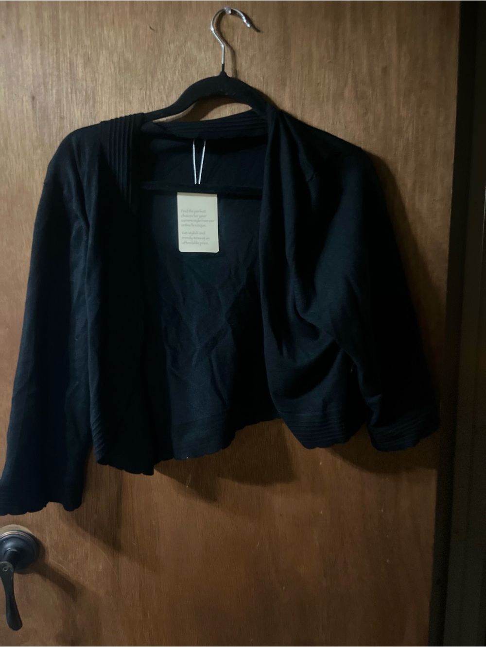Source Unknown Black Women's Open-Front Cropped Cardigan
